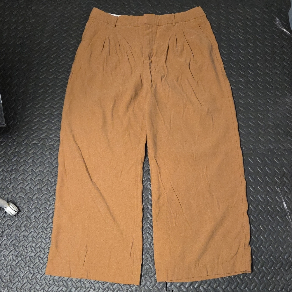 MNG Women's Wide-Leg Pleated Pants Size 14